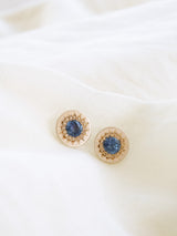 Shown: 0.25ct Montana Sapphires set in 14k yellow gold and signature matte finish.