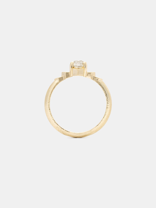 Shown: 0.5ct near colorless antique diamond in 14k yellow gold with smooth texture and signature matte finish.