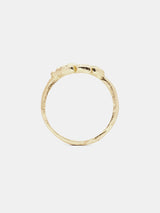 Laure Ring in 14k yellow gold with eight 1.6mm recycled diamonds and organic texture with signature matte finish. 