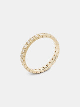 Lily Pave Eternity Band- 2mm Diamonds in 14k yellow gold with 2mm recycled diamonds and signature matte finish.