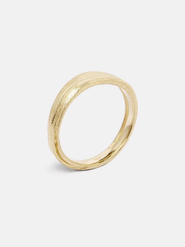 Mitsuro Band- Flat in 14k yellow gold with signature matte finish.
