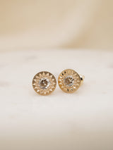 Shown: 0.25ct (4mm) antique diamond studs in 14k yellow gold and signature matte finish.