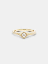Shown: 0.25ct near colorless antique diamond in 14k yellow gold with organic texture and signature matte finish.