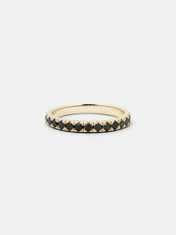 Shown: Black 2mm diamonds set in 14k yellow gold with organic texture and signature matte finish.
