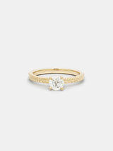 Shown: 0.5ct near colorless antique diamond in 14k yellow gold with signature matte finish.